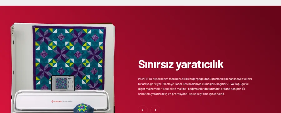 Singer Momento Sınırsız yaratıcılık bannerı