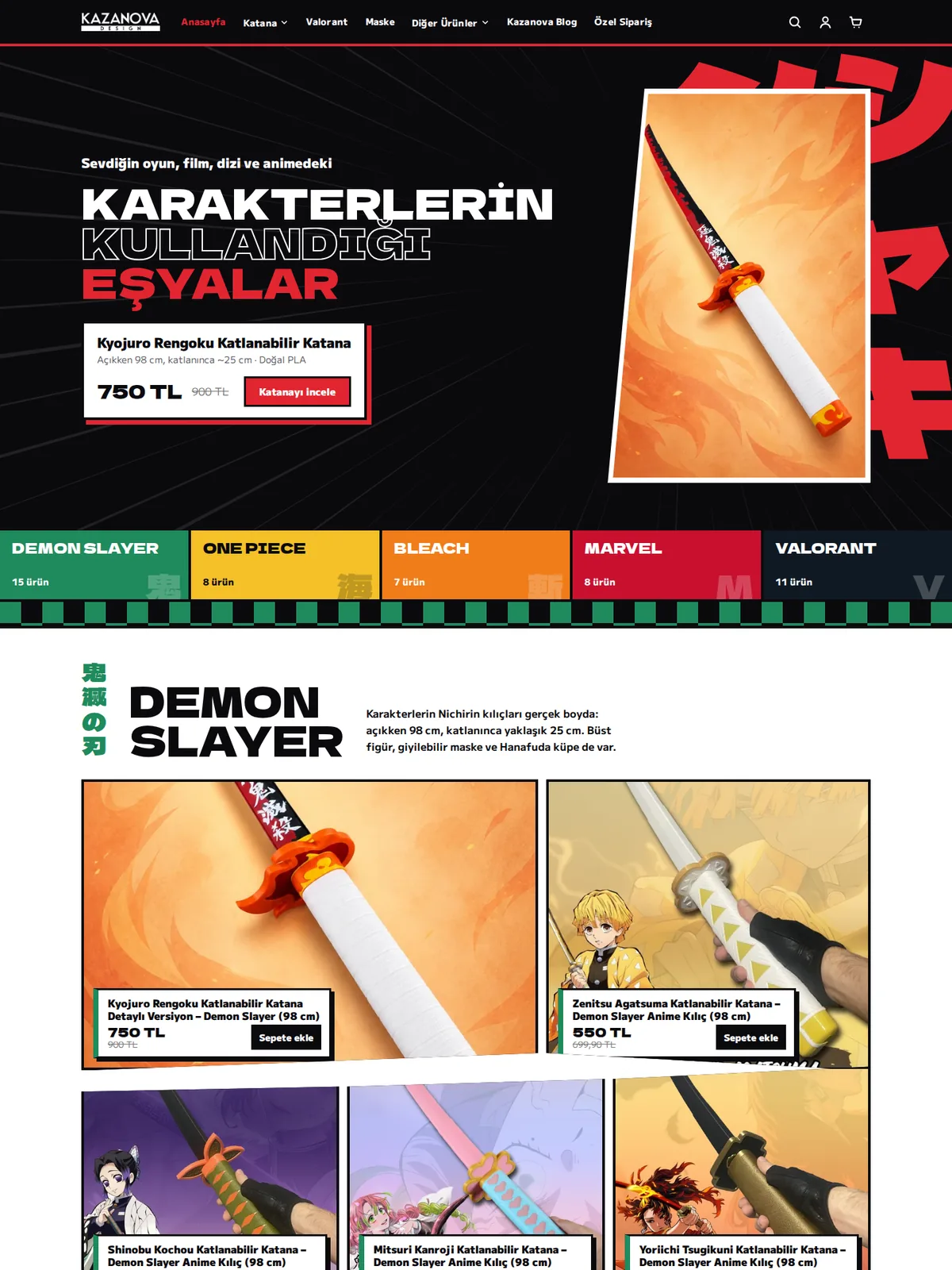 Kazanova Design ana sayfası