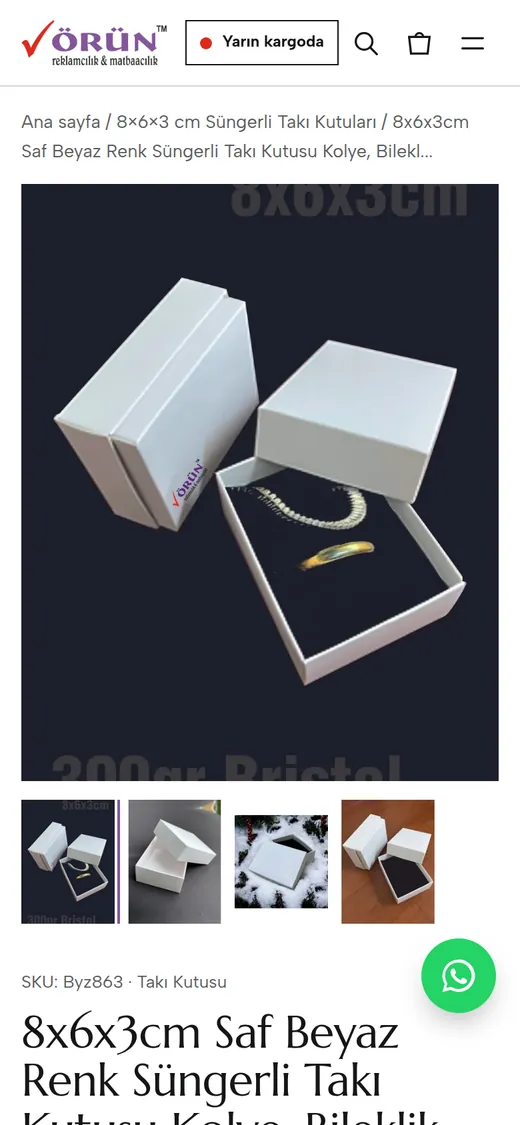 Örün Matbaa product page on a phone