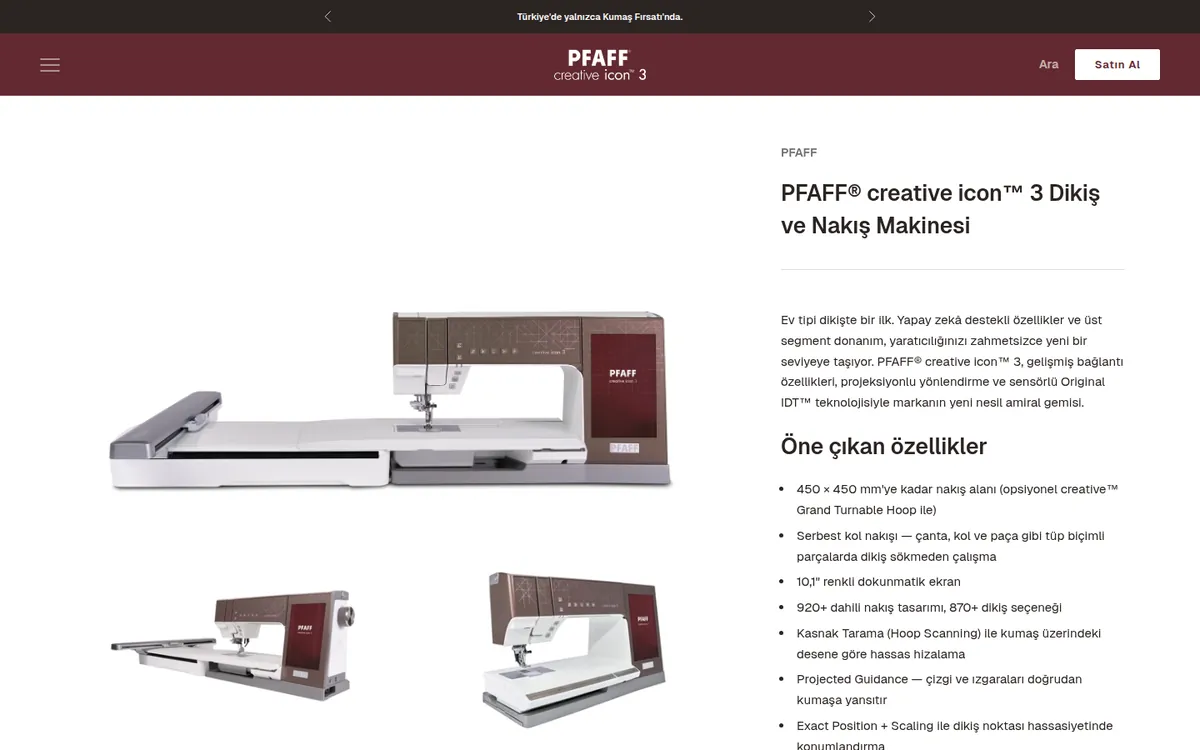 PFAFF creative icon 3 Product page