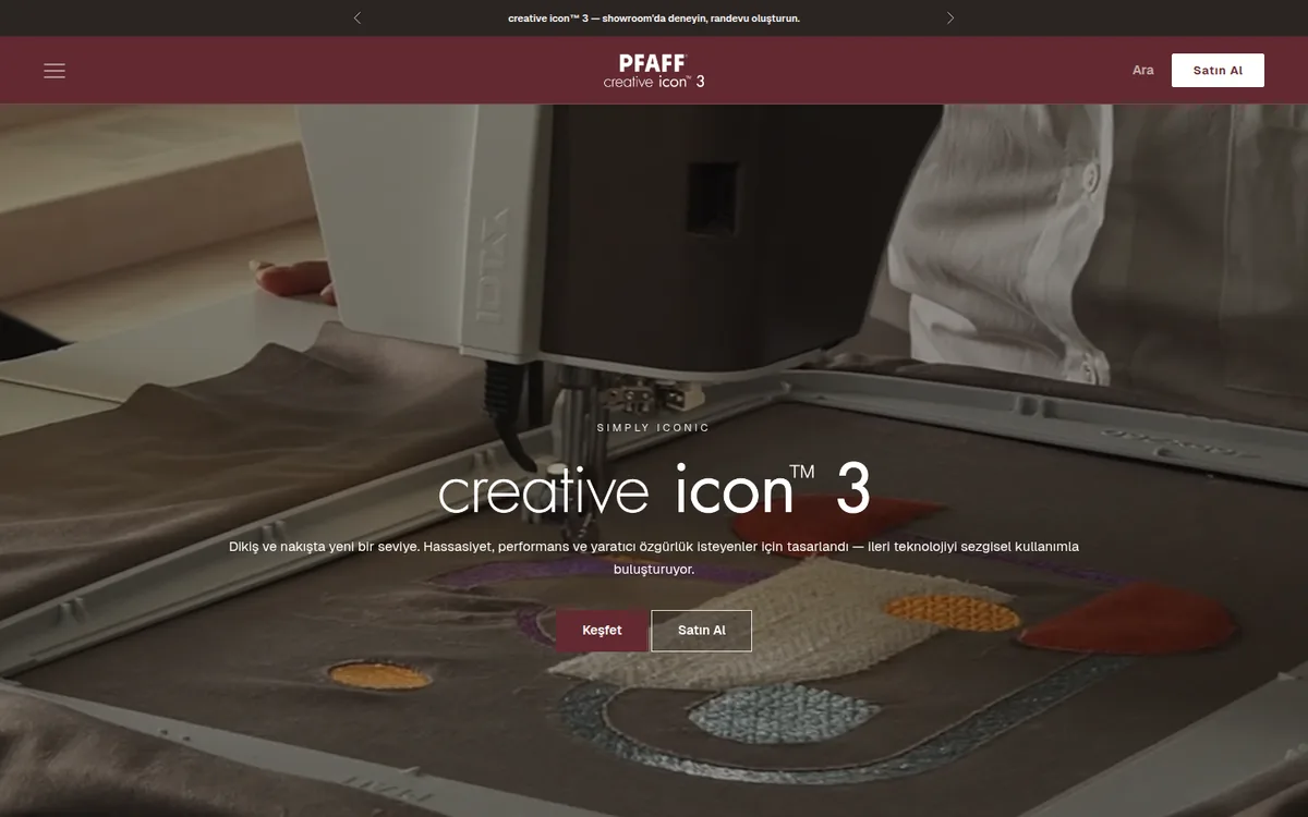 PFAFF creative icon 3 mağazasının ana sayfası